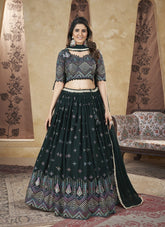 Decorative Lehenga Choli in Green Colour